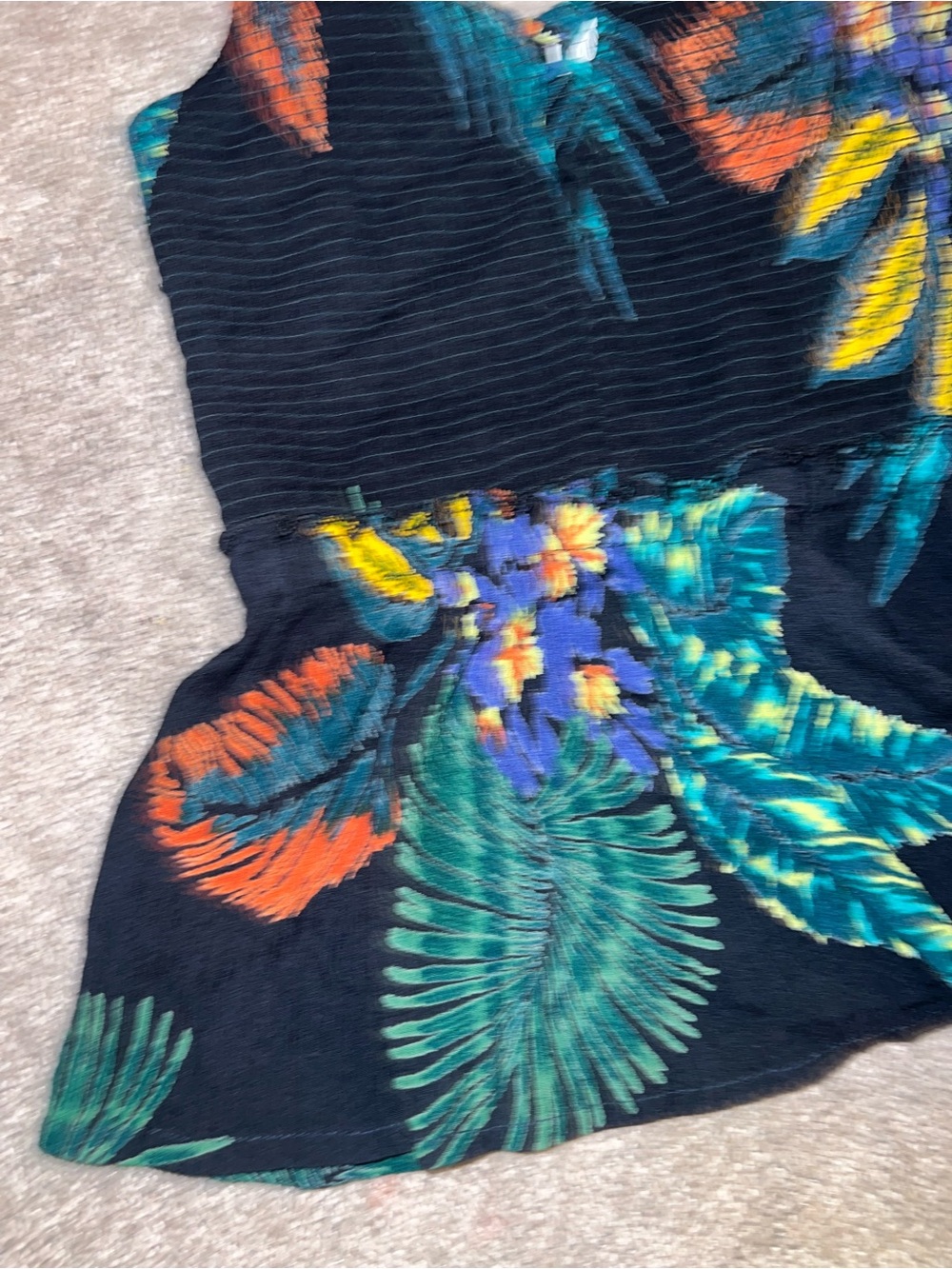 Patrons of Peace Black Tropical Floral Spaghetti Strap Tank - Picture 2 of 5